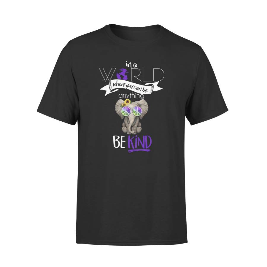 YOLOstuff In a world where you can be anything be kind elephant T-shirt