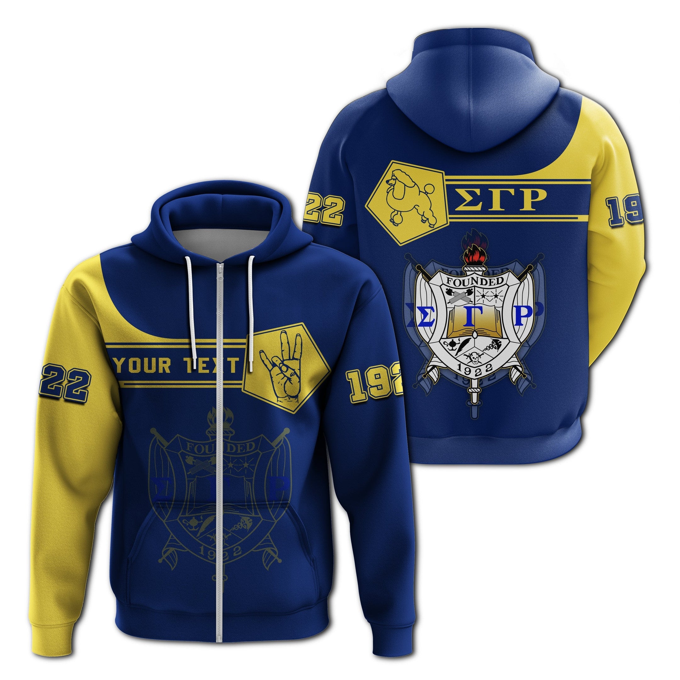 Sorority Hoodie – Personalized Sigma Gamma Rho Zip Hoodie Simple Style