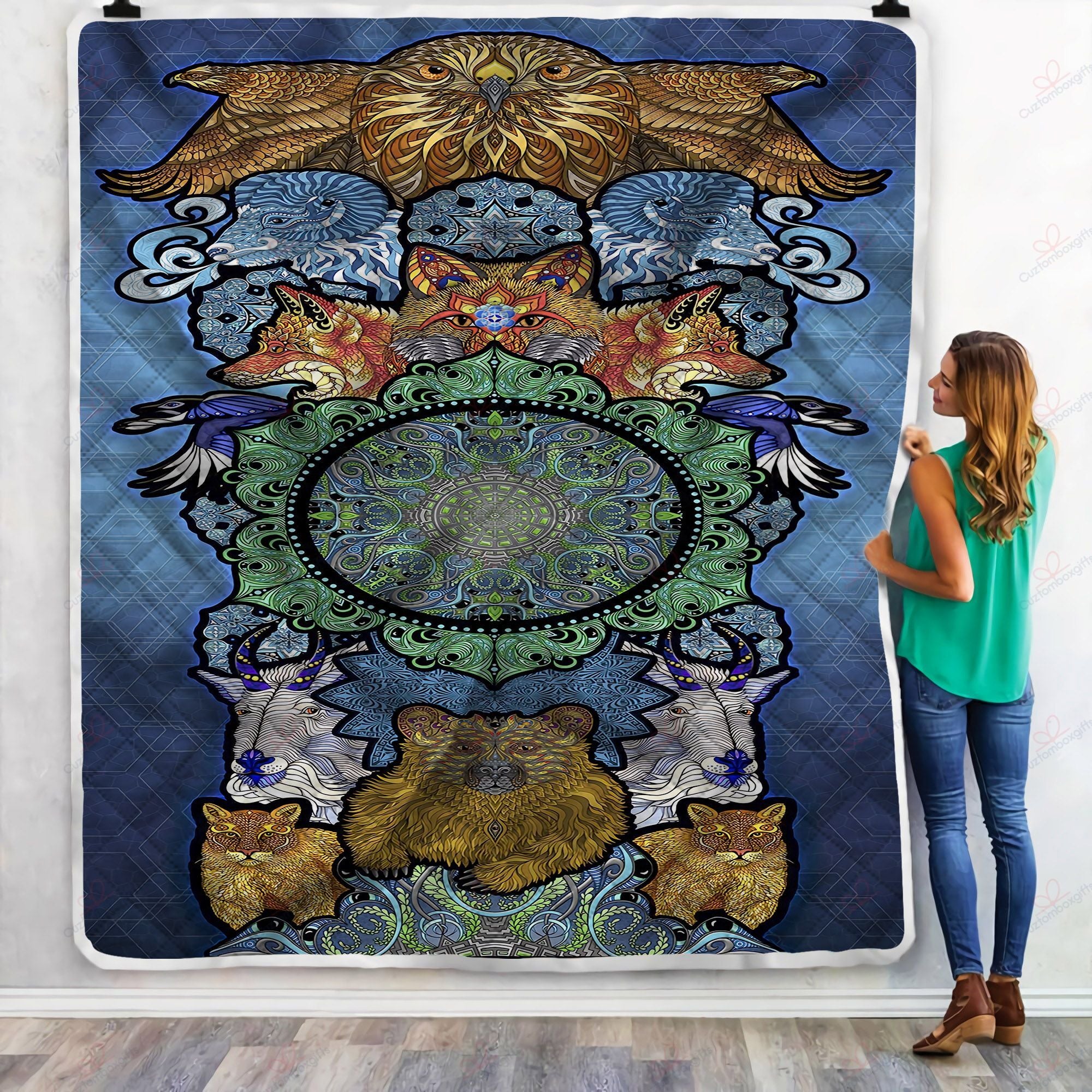 Animal Mandala GS-0406HY Fleece Blanket