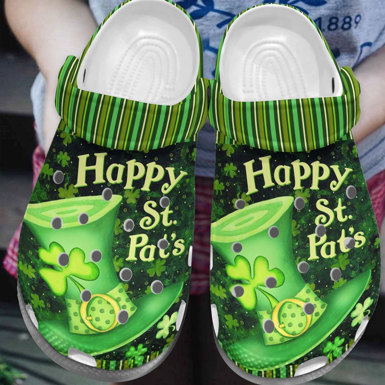 Irish Personalize Clog, Custom Name, Text, Fashion Style For Women, Men, Kid, Print 3D Happy St. Pat’S