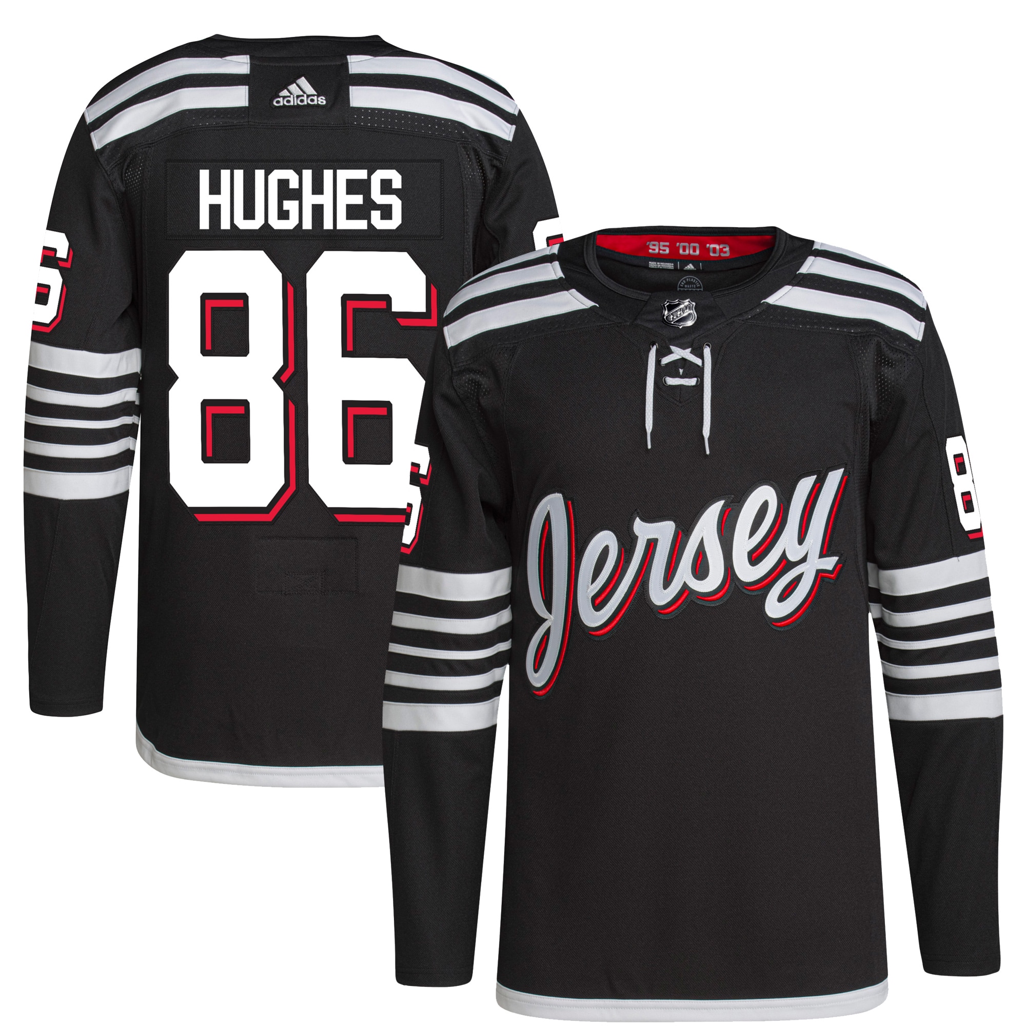 Jack Hughes New Jersey Devils Alternate Primegreen Authentic Player Jersey – Black