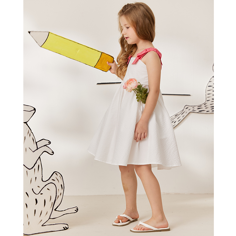 AMII Strap Dress for Kids Girls Summer Children Clothes Cotton Princess Dress Flower Sleeveless Sweet Girl Vest Dresses 22240068 alx