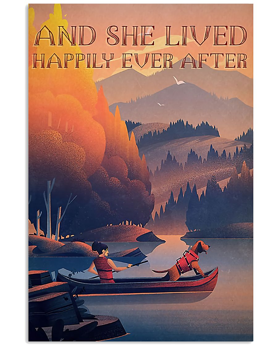 Kayaking She Lived Happily Ever After Vertical Canvas And Poster | Wall Decor Visual Art