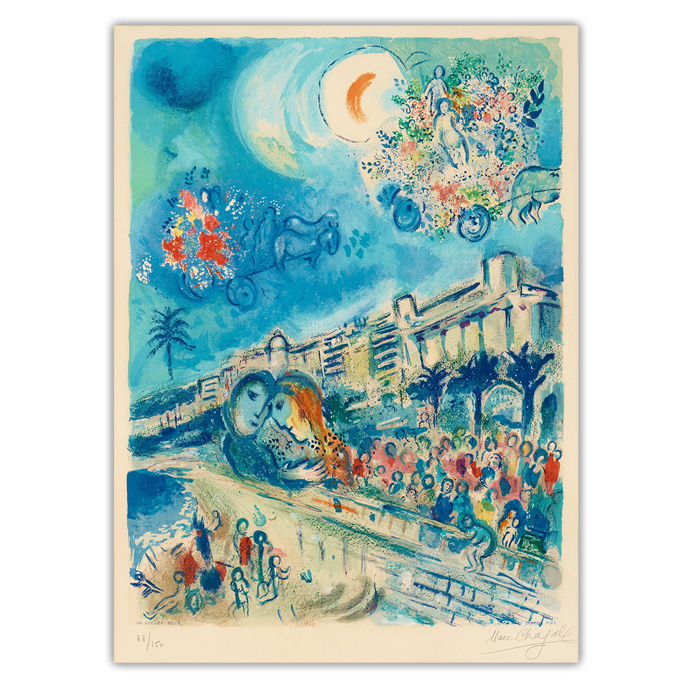 Citon Marc Chagall《Carnaval of Flowers》Canvas Oil Painting Artwork Poster Decorative Picture Wall Hanging Decor Home Decoration alx