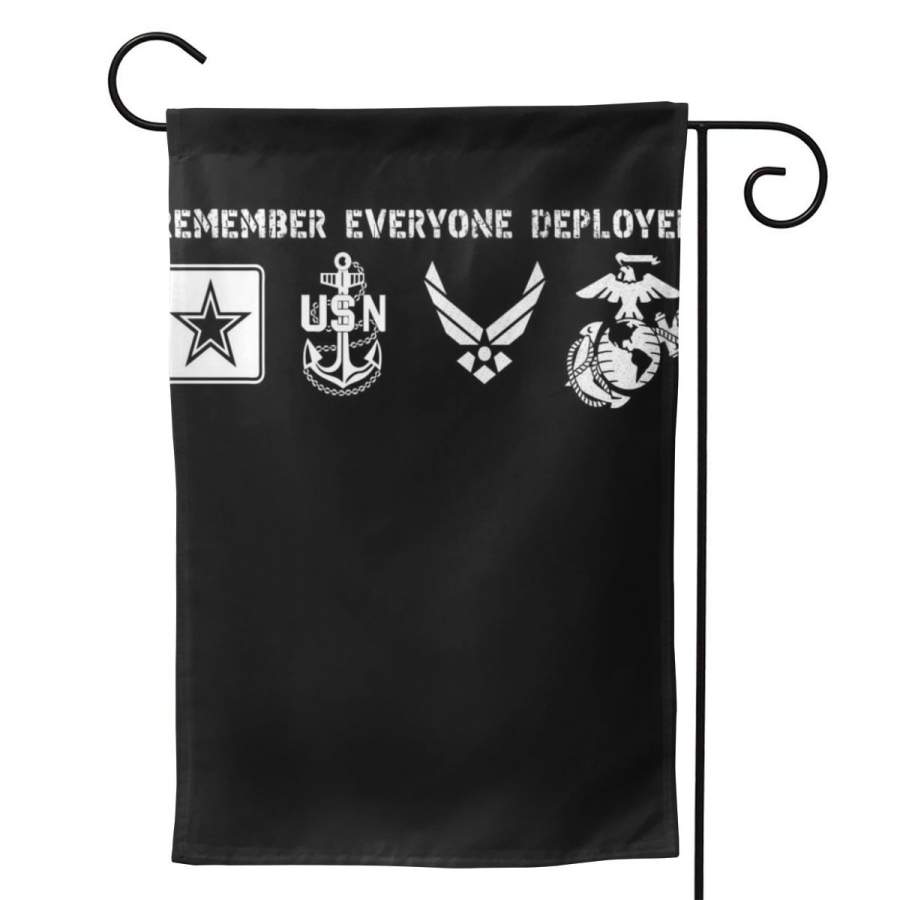 2 Pcs Garden Flag Remember Everyone Deployed Veterans Horizontal Poster 12.5″x18″ -Mothers Day, Birthday Gifts for Mom, Dad, Wife, Husband, Daughters, Grandma, Friends