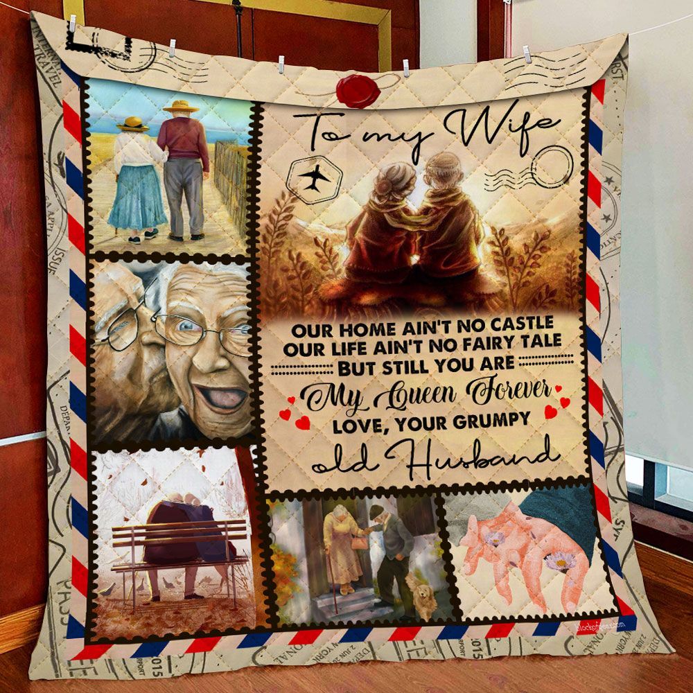 To My Wife, You Are My Queen Forever Quilt Blanket