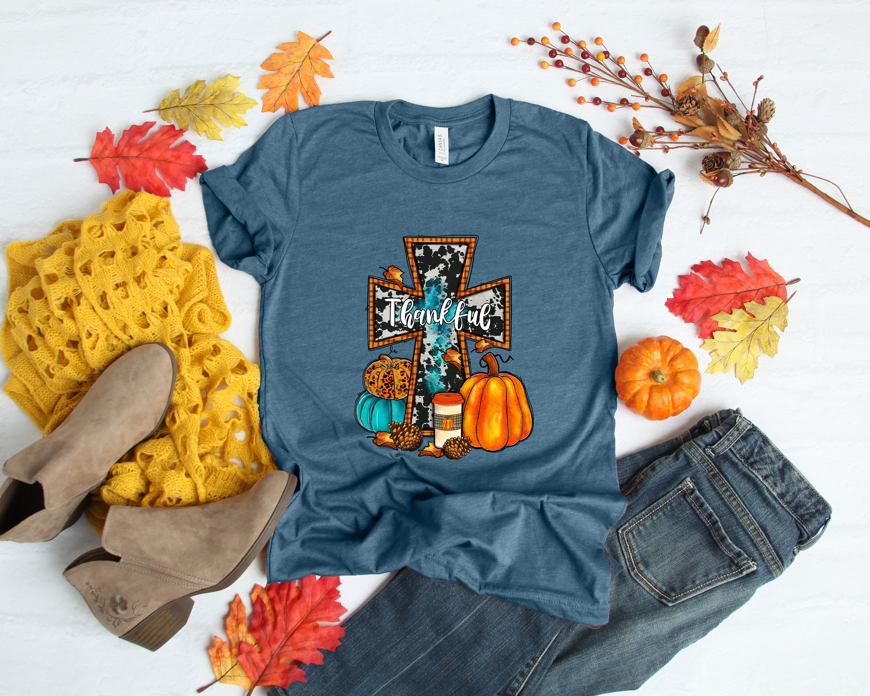 Cross Thankful Shirt, Pumpkin Patch Shirt, Love Fall Y'All Shirt,Hello Pumpkin,Fall Vibes, Peace Love Thanksgiving, Family Thanksgiving - Fall Outfits, Shirtshack Boutique