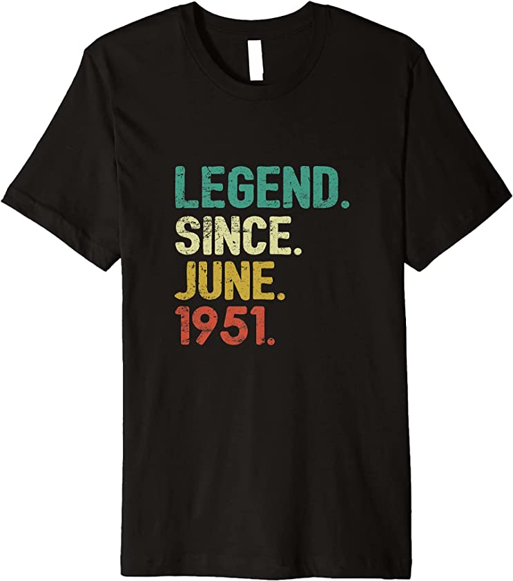 70 Years Old Vintage Legend Since June 1951 70th Birthday Premium T-Shirt