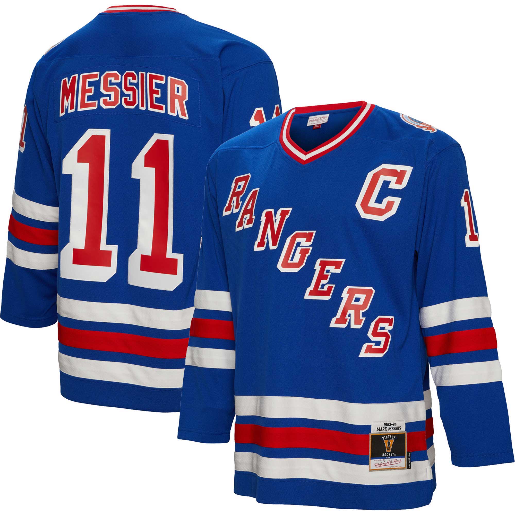 Mark Messier New York Rangers Mitchell & Ness Big & Tall 1993 Captain Patch Blue Line Player Jersey – Blue