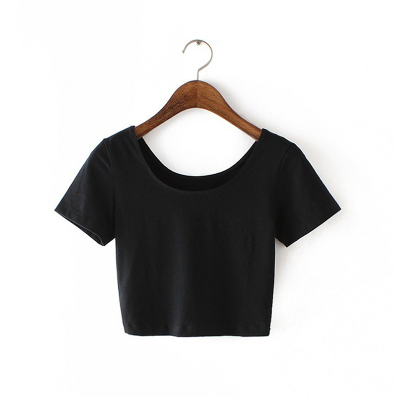 2021 Summer Fashion Tees Crop Top Women Tshirt Solid Color O-Neck Short Sleeve Female T-shirt Tops Sexy Cropped T Shirt Femme alx