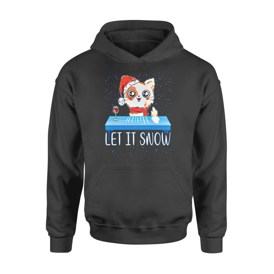 Christmas gift idea Let It Snow Santa Cocaine Adult Humor Cat Kitten Funny T-Shirt – Standard Hoodie