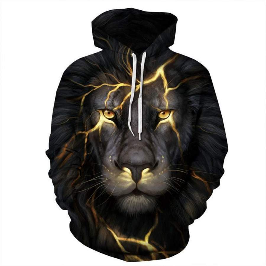Mr.1991INC New Fashion Men/Women 3d Sweatshirts Print Golden Lightning Lion Hooded Hoodies Thin Hoody Tracksuits Tops