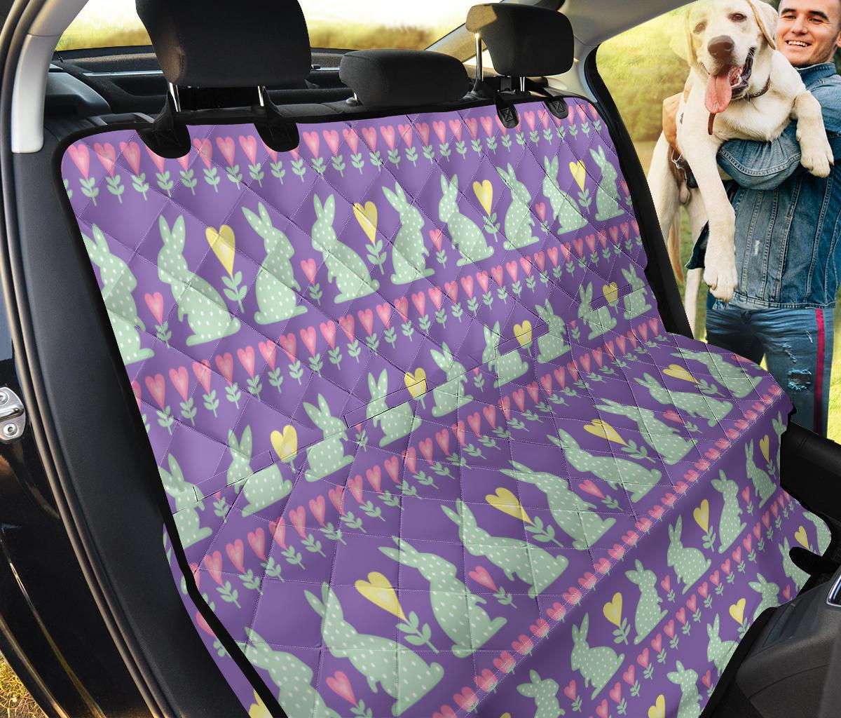 Rabbit Pattern Print Design Rb01 Rear Dog  Seat Cover