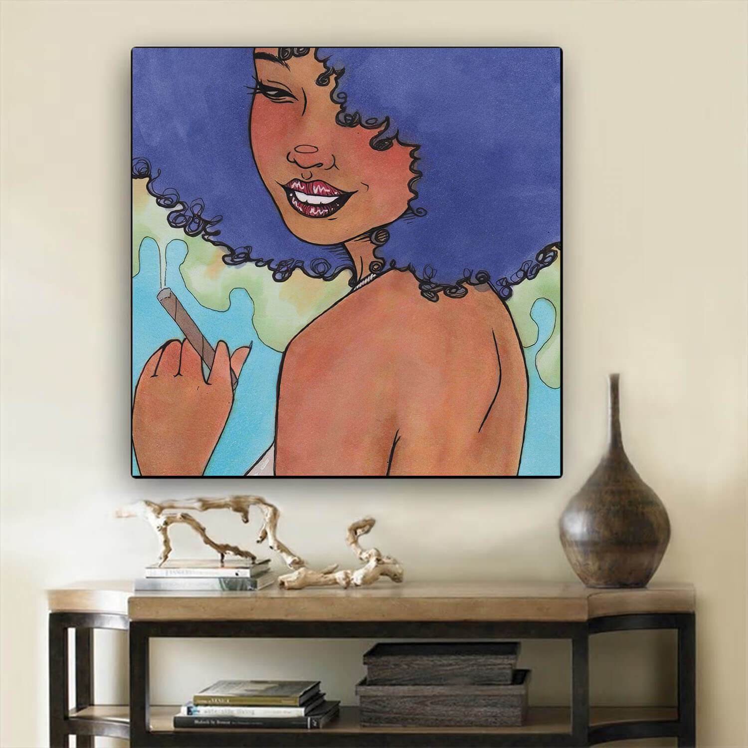 African American Canvas Art Cute African American Female African American Abstract Art Afrocentric Home Decor Ideas BPS51380