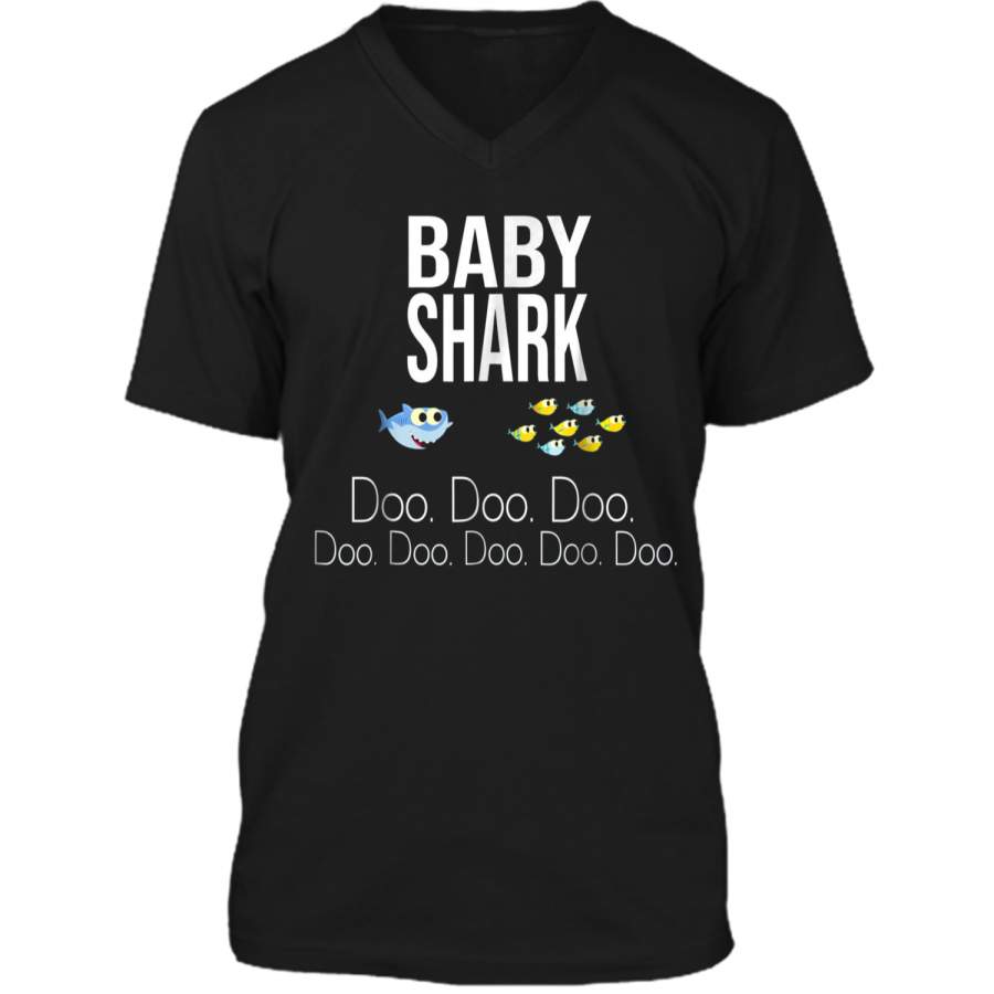 "Baby Shark" Baby Mommy Daddy Matching Family Shark  Mens Printed V-Neck T