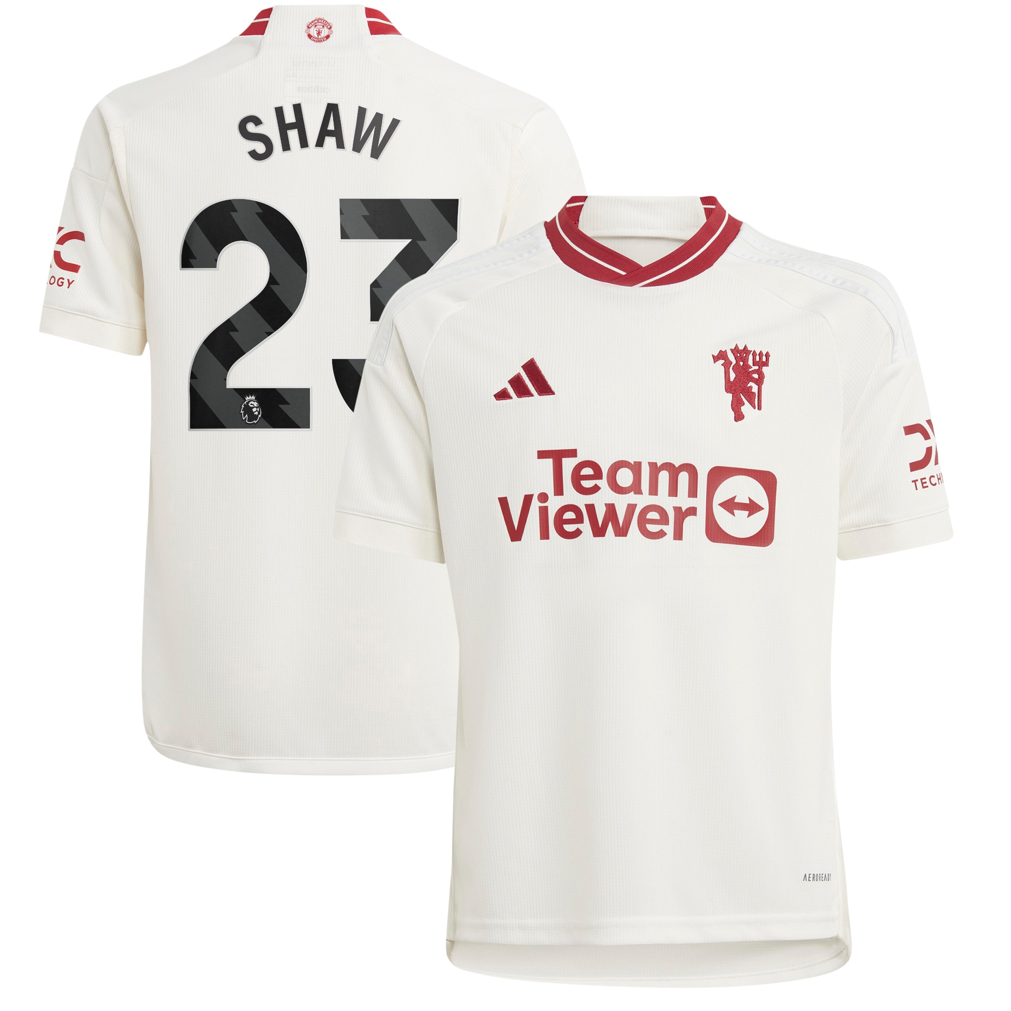 Luke Shaw Manchester United Youth 2023/24 Third Replica Player Jersey – White