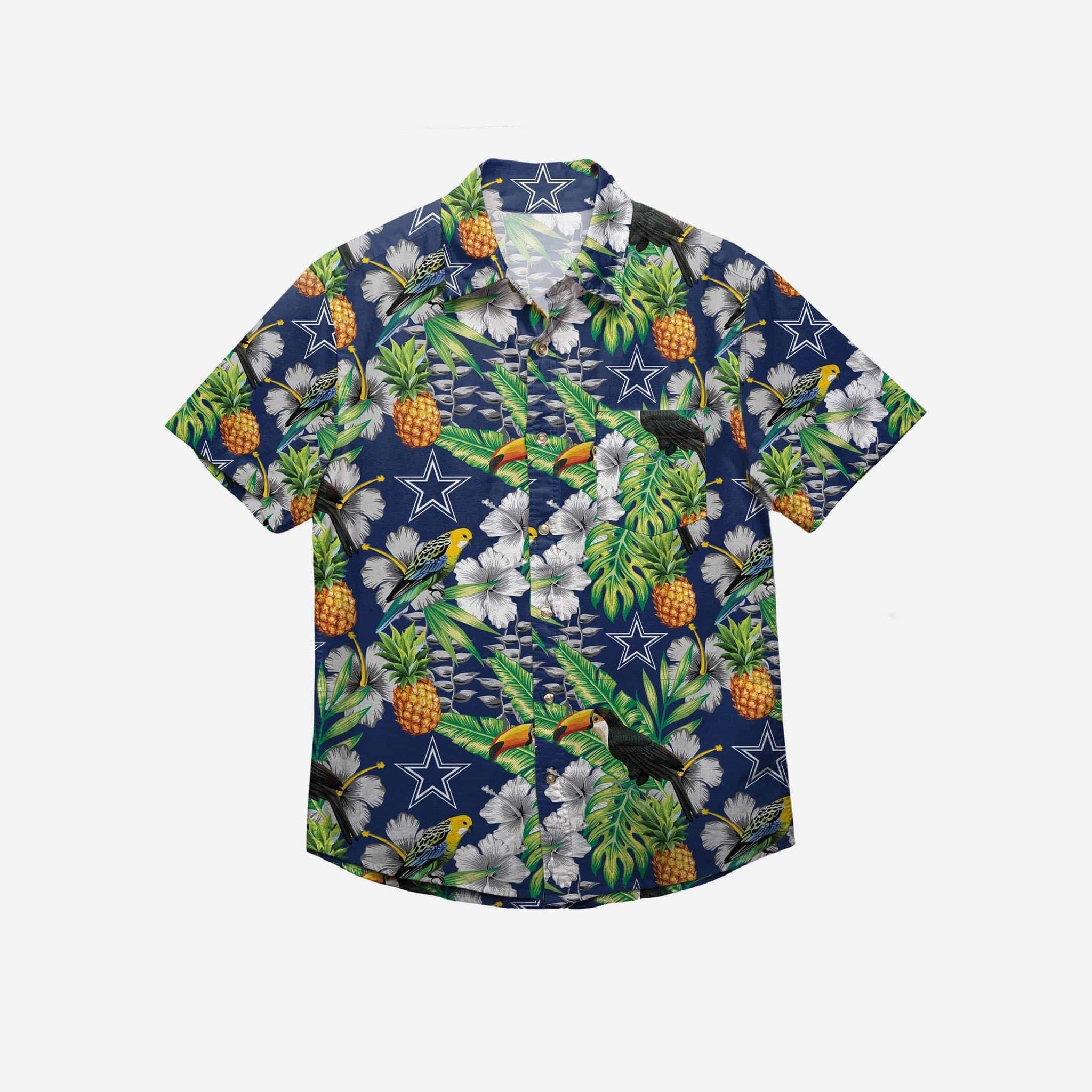 Dallas Cowboys Floral Button Up Hawaii Shirt Ha69394