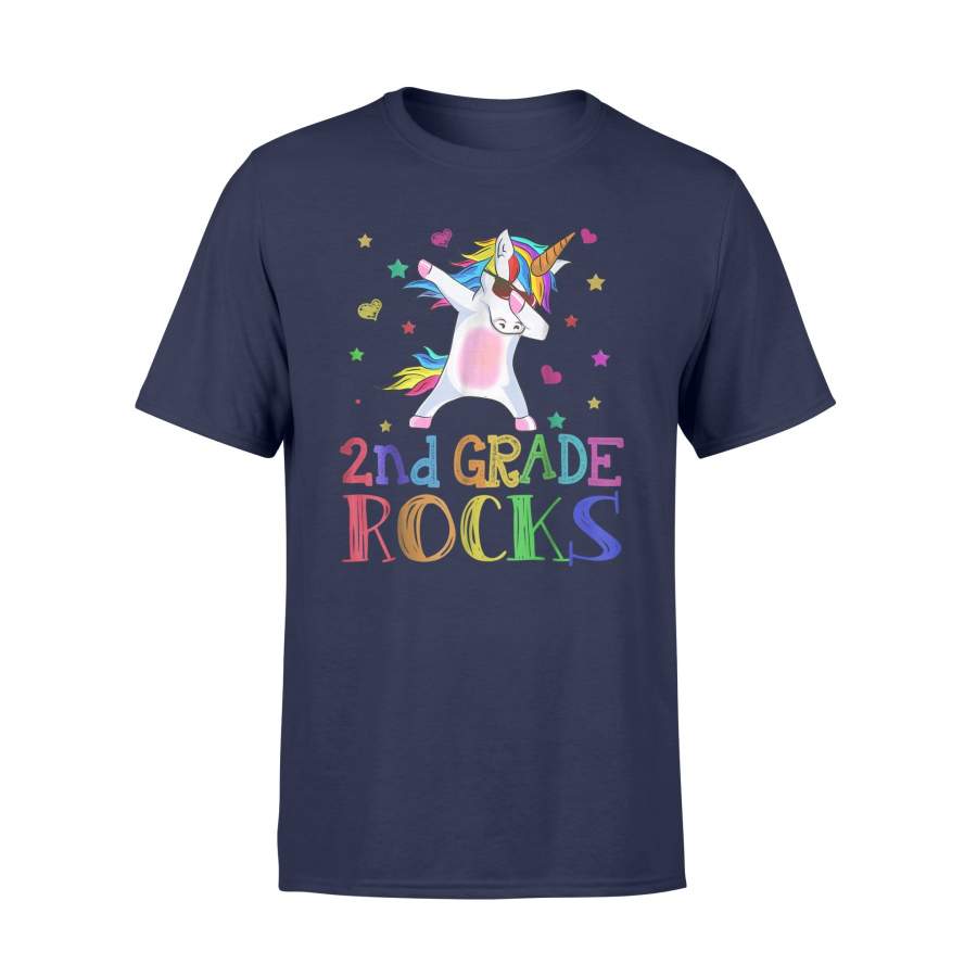 2nd Grade Rocks! Funny Dabbing Unicorn Gift Teachers T Shirt