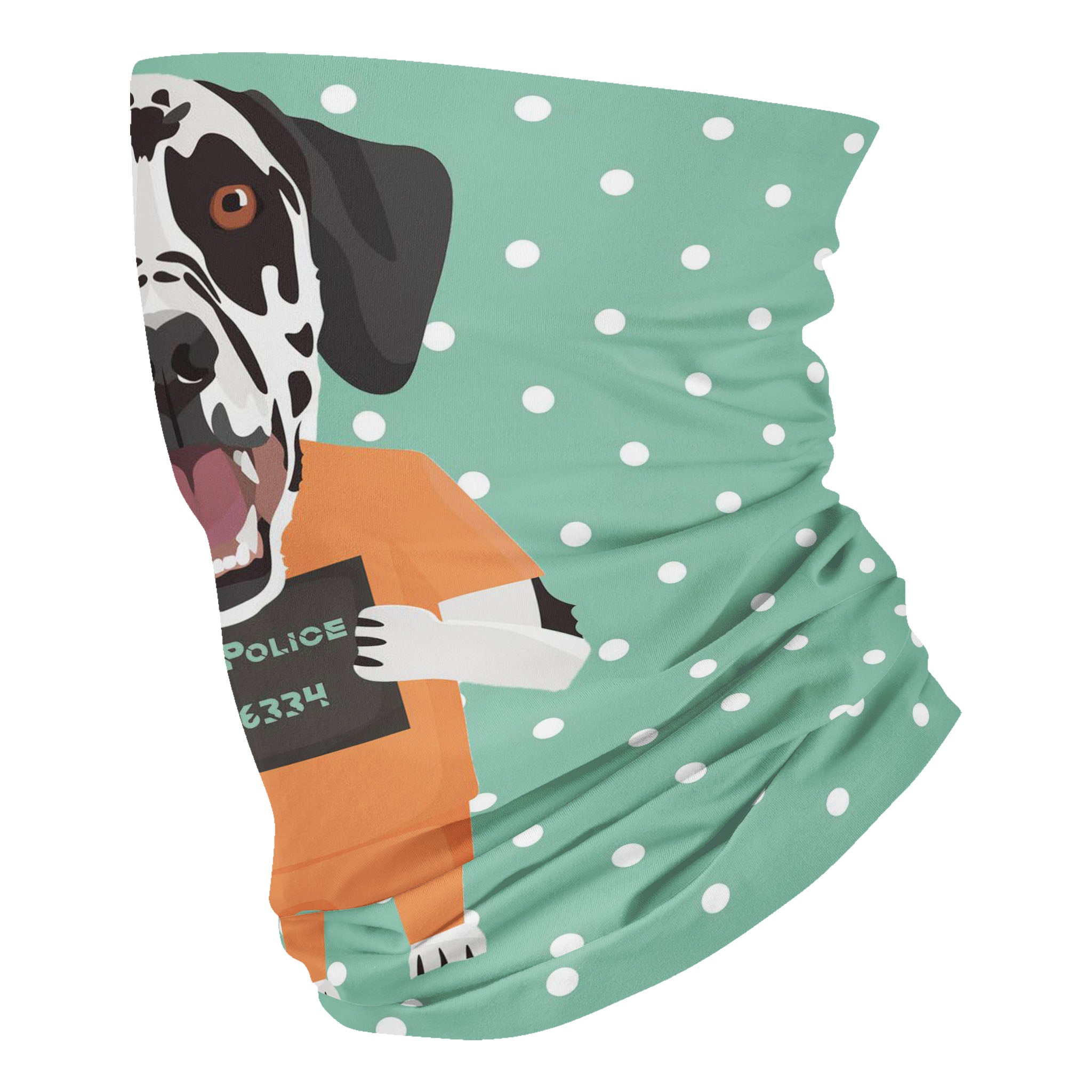 Mugshot prison clothes dog dalmatian – Neck Gaiter