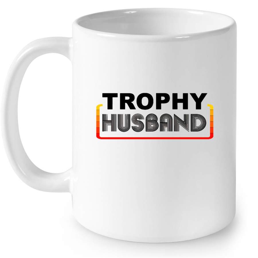 Trophy Husband Vintage Logo – Full-Wrap Coffee White Mug