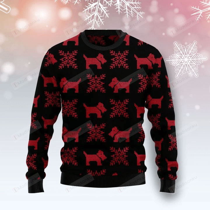 Scottish Terrier For Unisex Ugly Christmas Sweater, All Over Print Sweatshirt