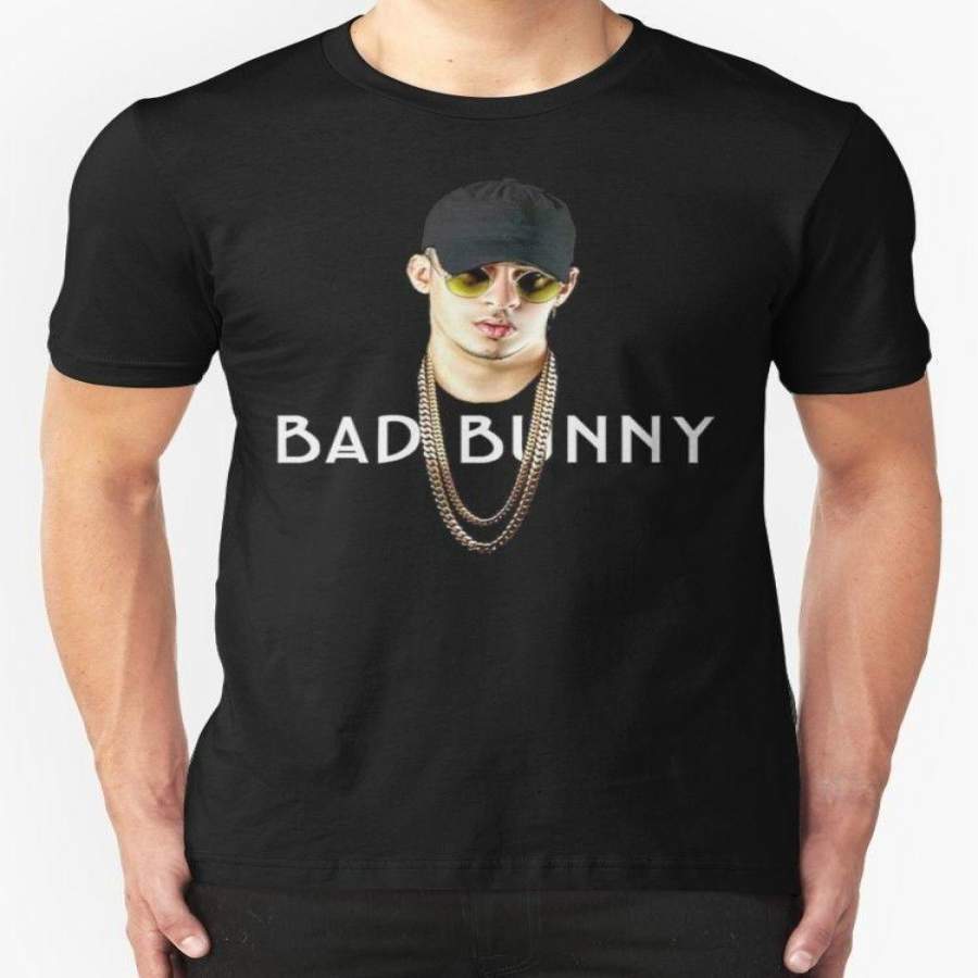 Cool Man Bad Bunny Men’s Black T Shirt Clothing Cotton Tee