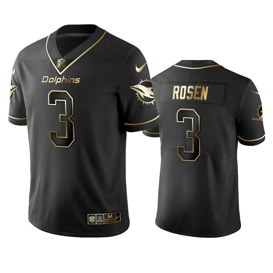 Miami Dolphins Josh Rosen Black 2021 Vapor Limited Golden Edition 3D Jersey