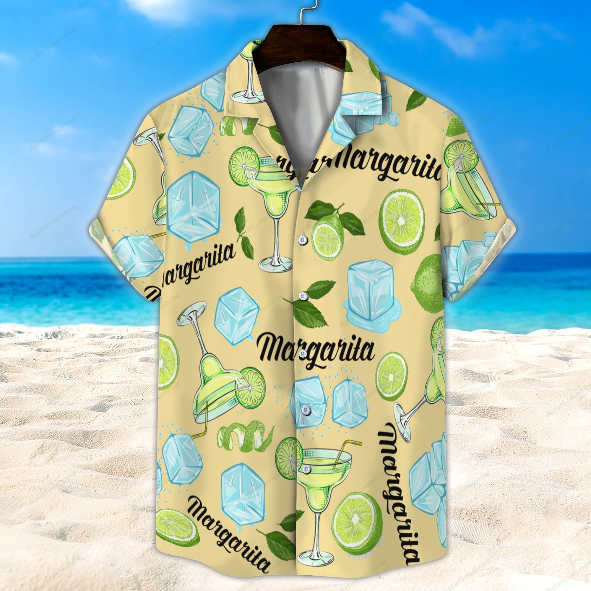 Margarita Light Yellow Unisex Hawaiian Shirt Beach Cocktail Hawaiian Ha108029