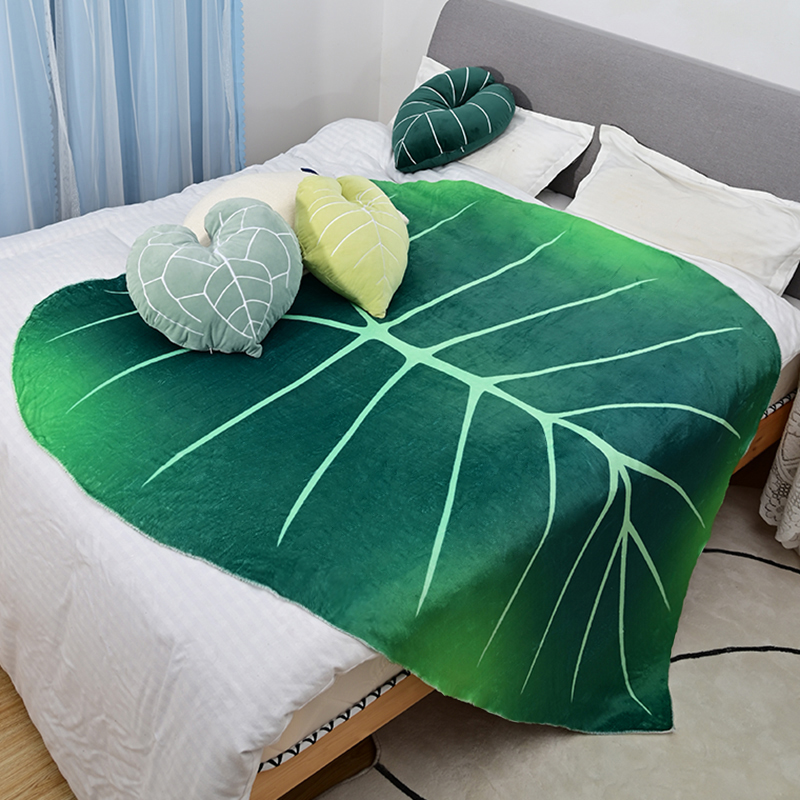 Super Soft Giant Leaf Blanket for Bed Sofa Gloriosum Plant Blanket Home Decor Throws Warm Sofa Towel Cobertor Christmas Gift 담요 alx