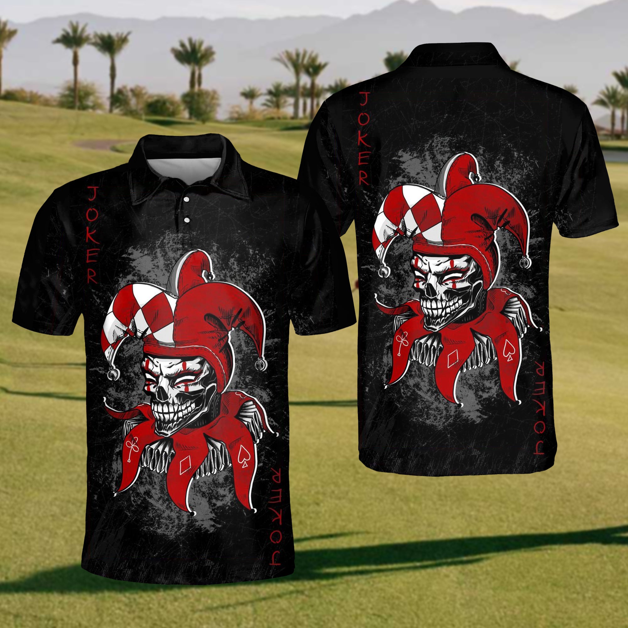 Skull Joker Golf Polo Shirt
