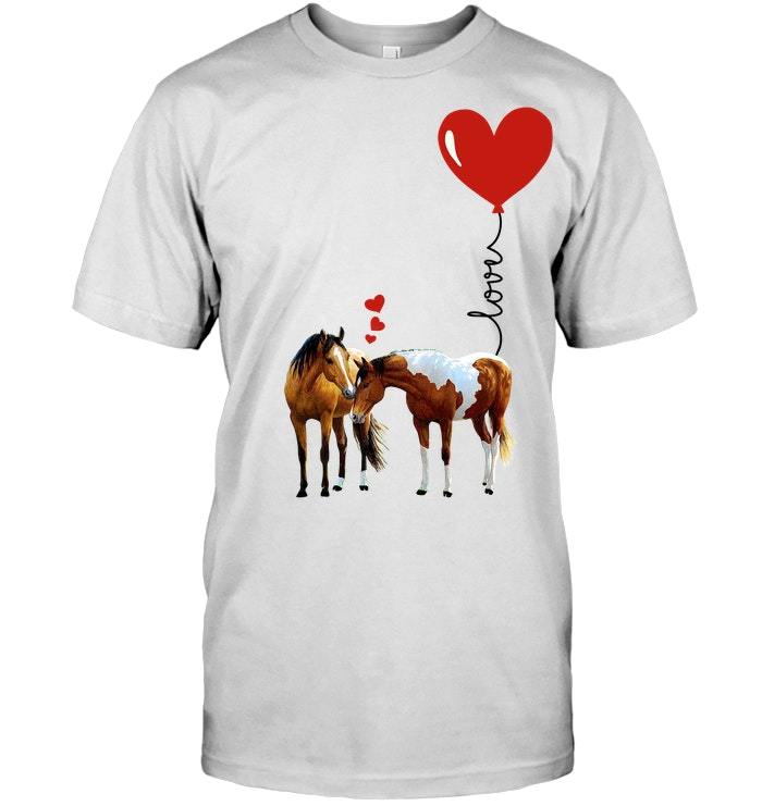 Horse Love Heart Romatic Couple Gift Ideas Guys Tee