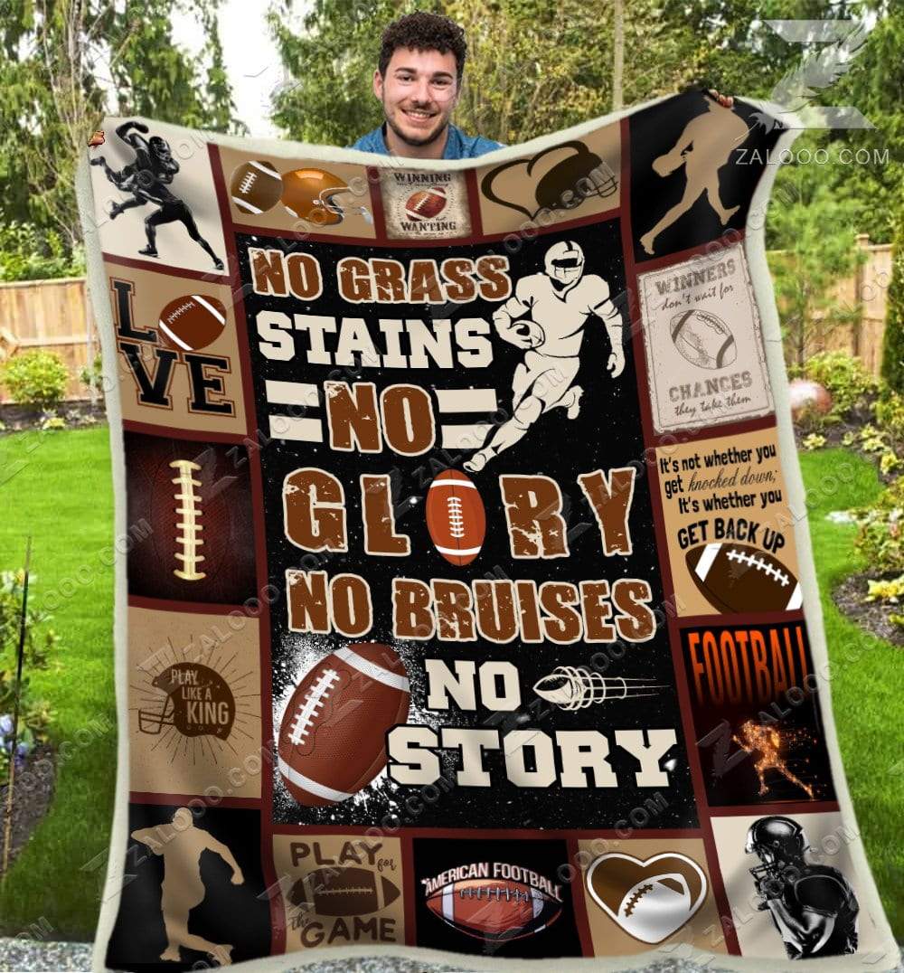 Football – No Grass Stains No Glory Quilt Blanket Ep1896