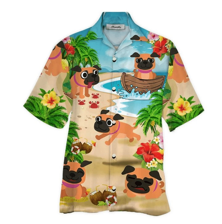 Pug Hawaii Shirt Unisex Adult Ha42658