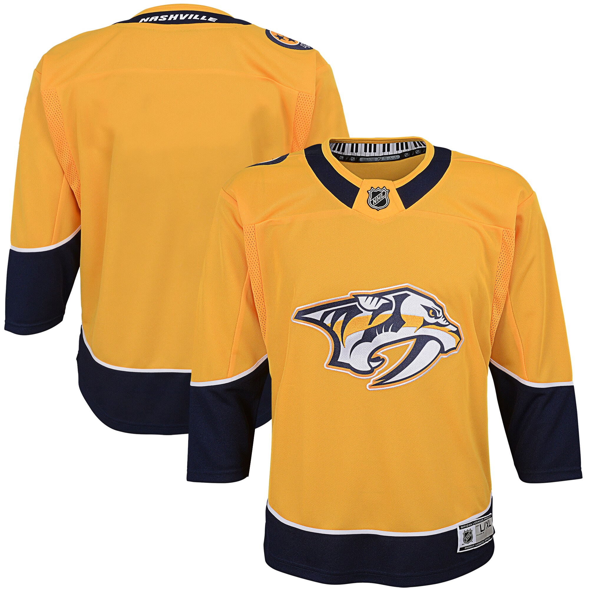 Youth Nashville Predators Yellow Home Premier Blank Jersey