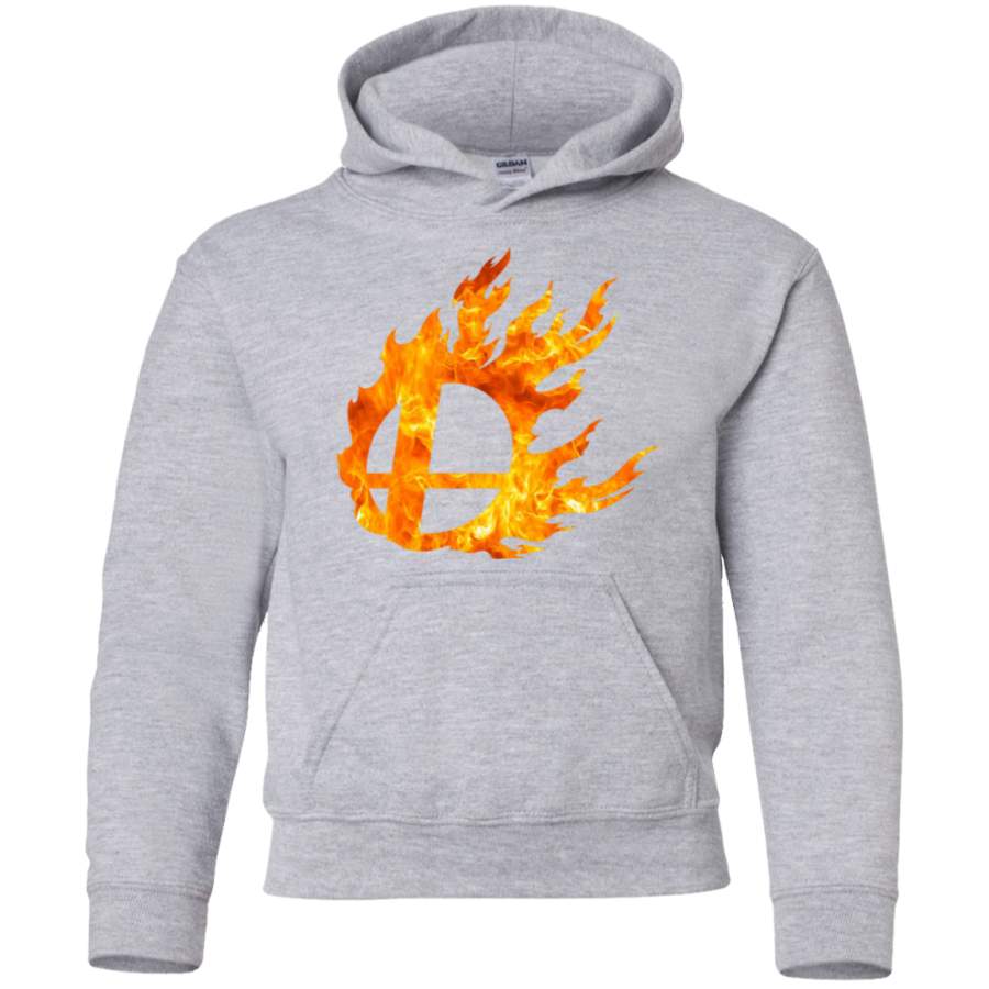 AGR Super Smash Bros fire logo Youth Pullover Hoodie