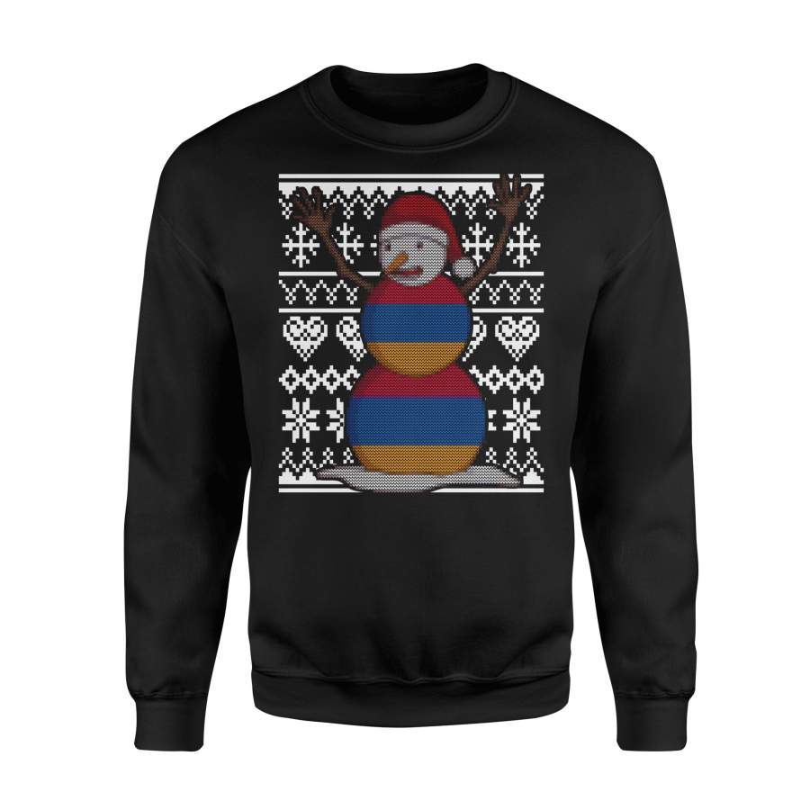 Armenian Ugly Christmas Snowman Flag Of Armenia Sweatshirt