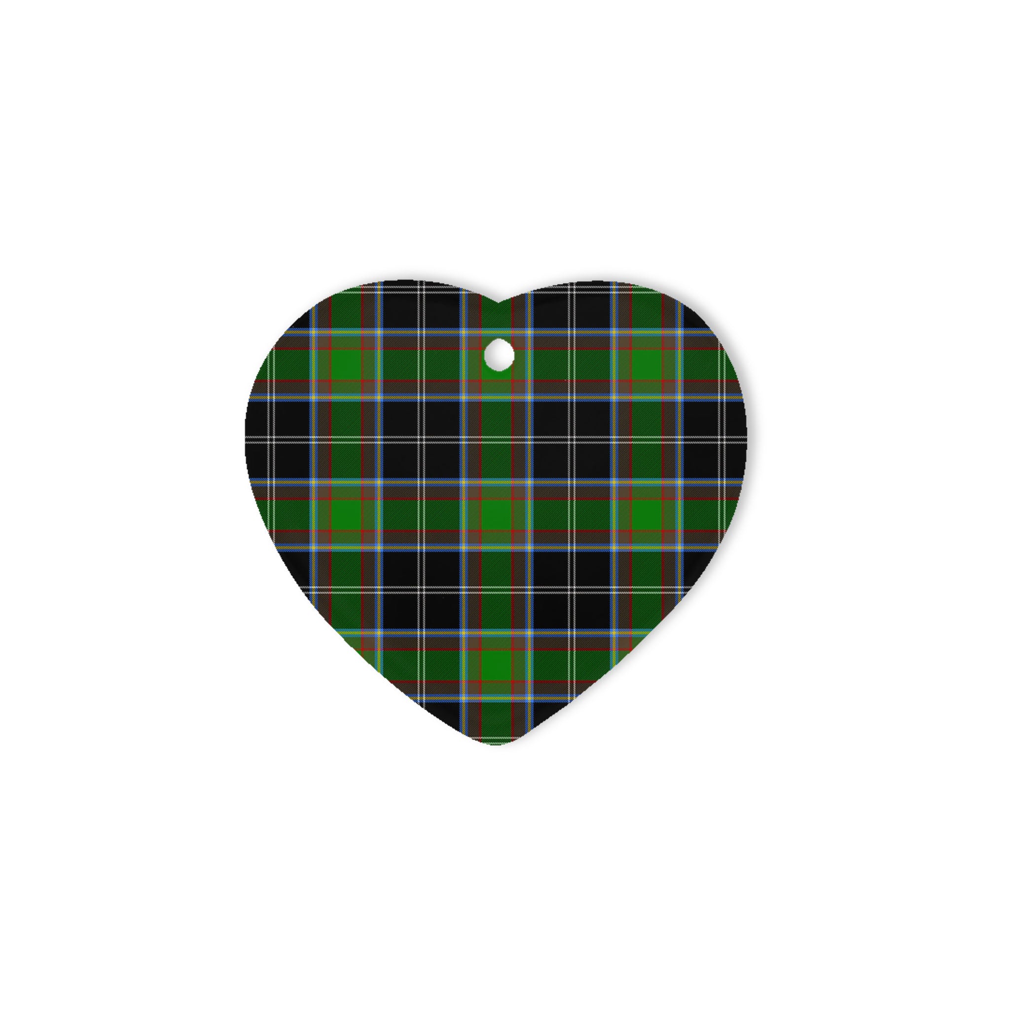 Webster Tartan Heart Ornaments, Christmas Tree Ornament, Plaid Christmas Ornaments, Ceramic Heart Christmas Tree Decoration