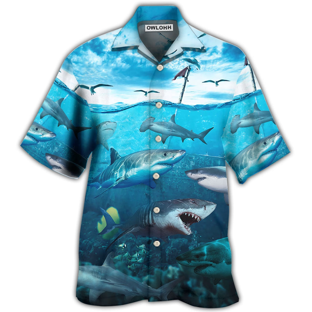 Shark Undersea Darkness Art – Hawaiian Shirt  – Owl Ohh