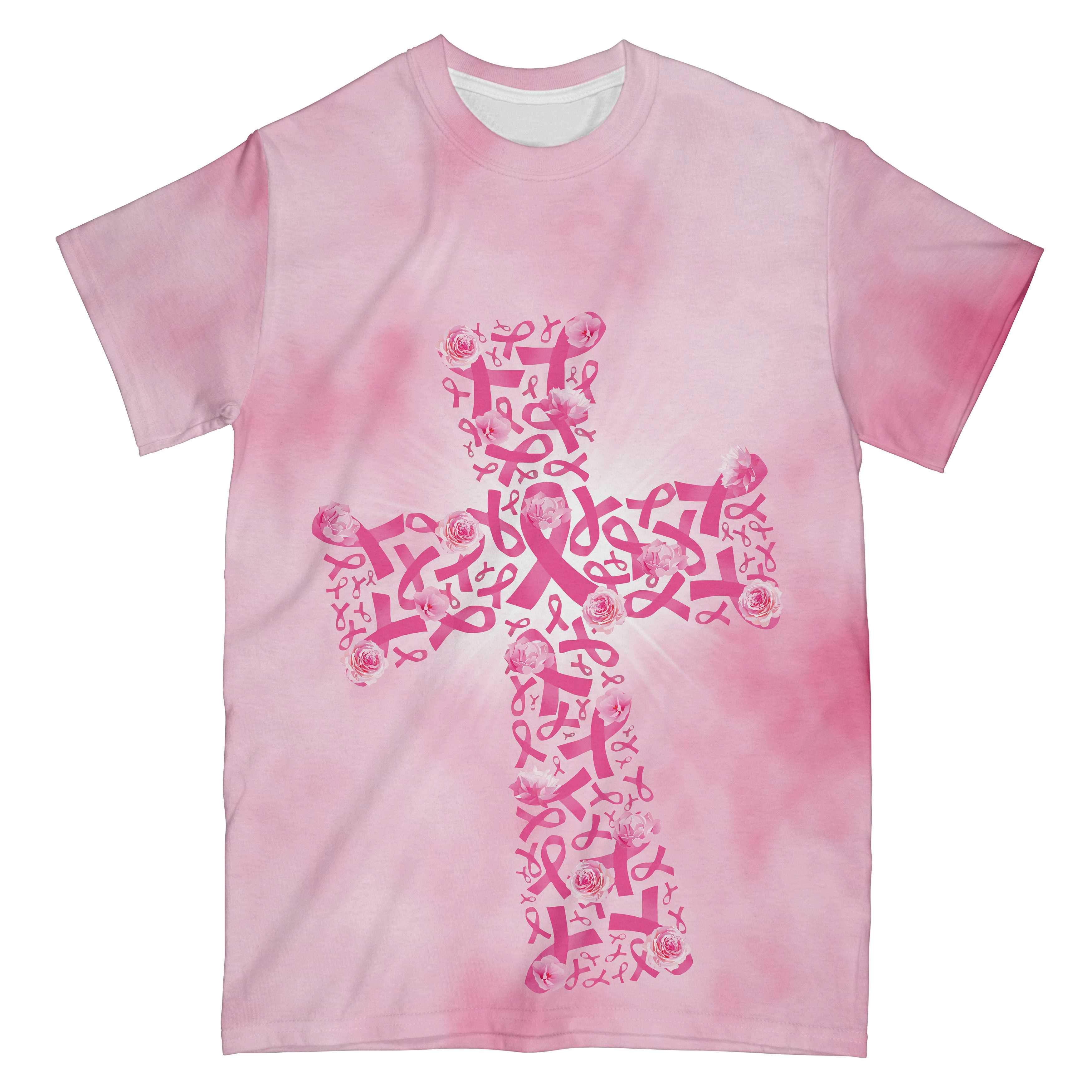 Jesus Take The Wheel Breast Cancer All Over Print T-Shirt, Pink Breast Cancer Awareness Shirt