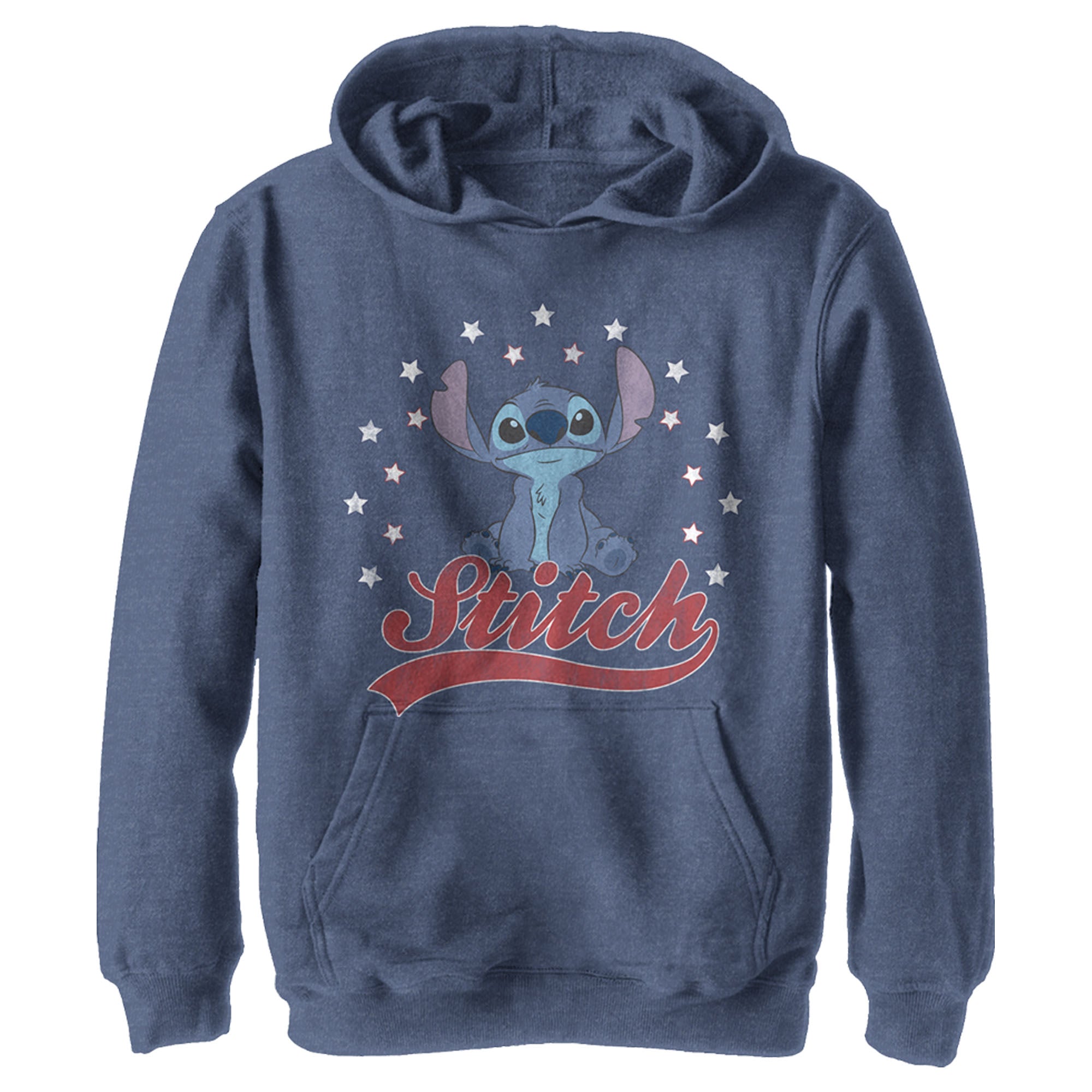 Boy’S Lilo & Stitch Red, White, And Blue Stars Pull Over Hoodie