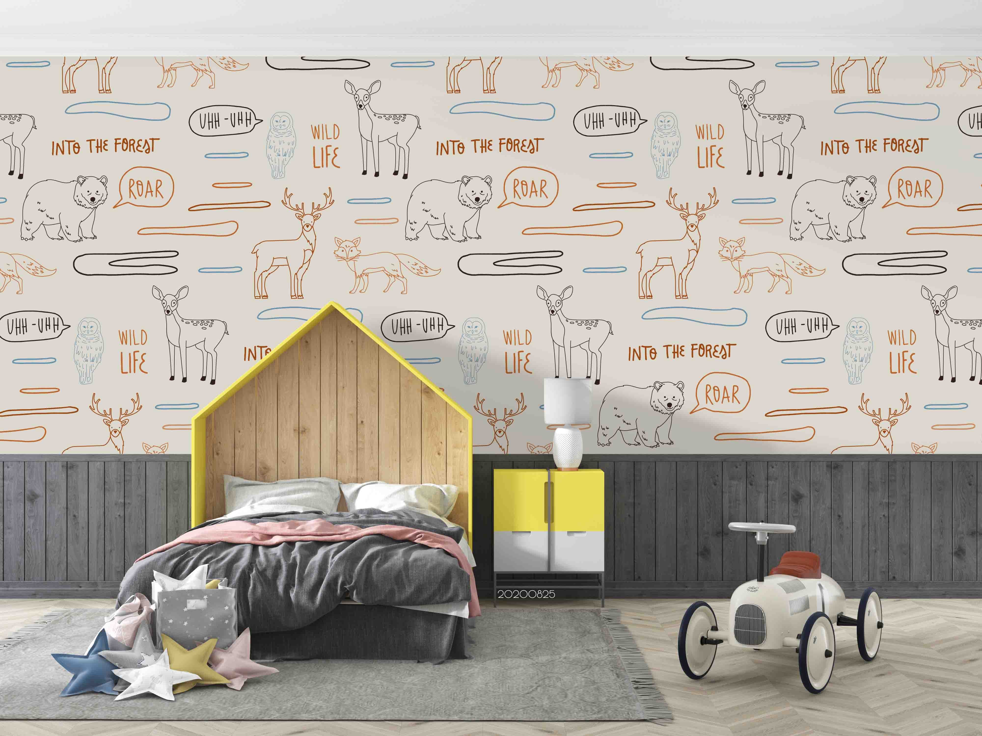 3D Hand Drawn Animal Elk Wall Mural Wallpaper Lqh 58