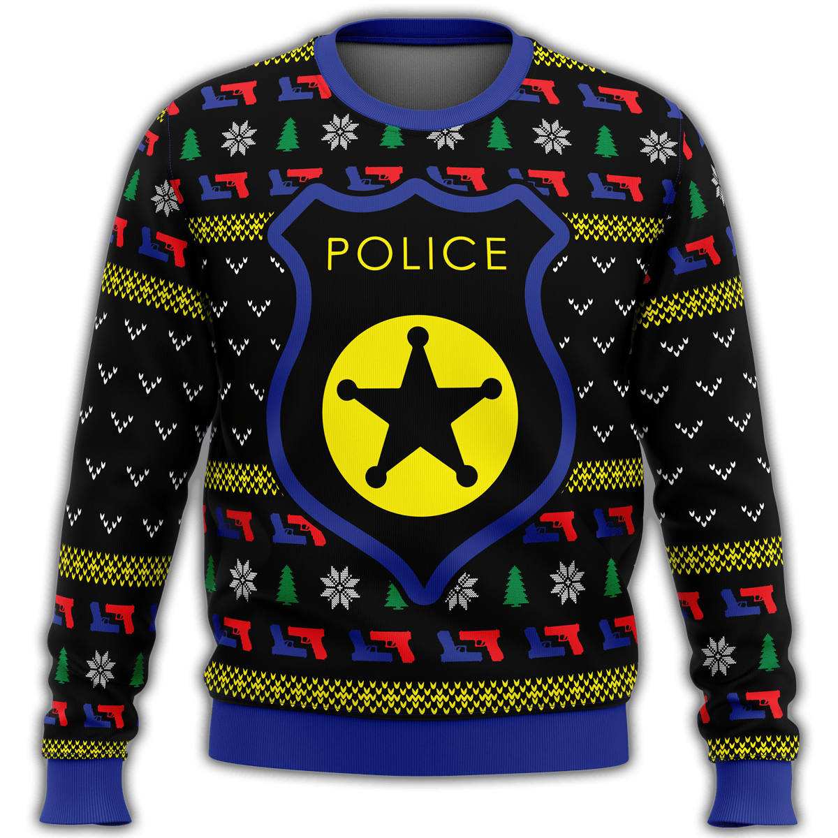 Us Police Badge Premium Ugly Christmas Sweater