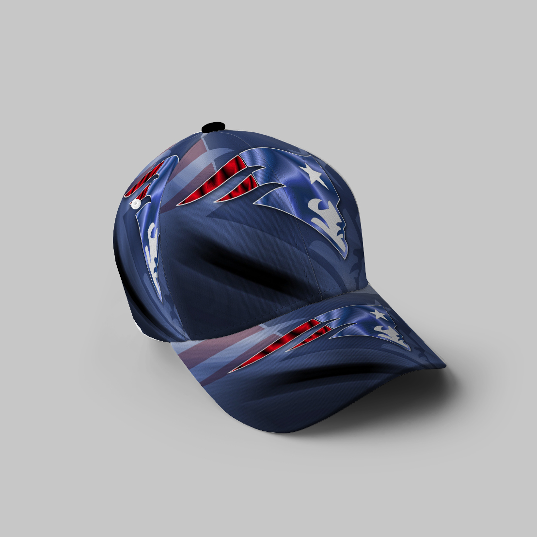 New England Patriots Shadow Blue 3D Printing Baseball Cap Classic Hat