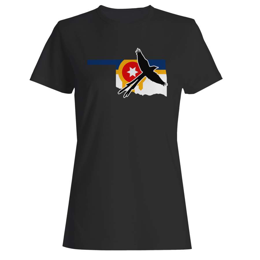 Oklahoma Tulsa Flag Scissor-Tail Bird Native American Woman’s T-Shirt