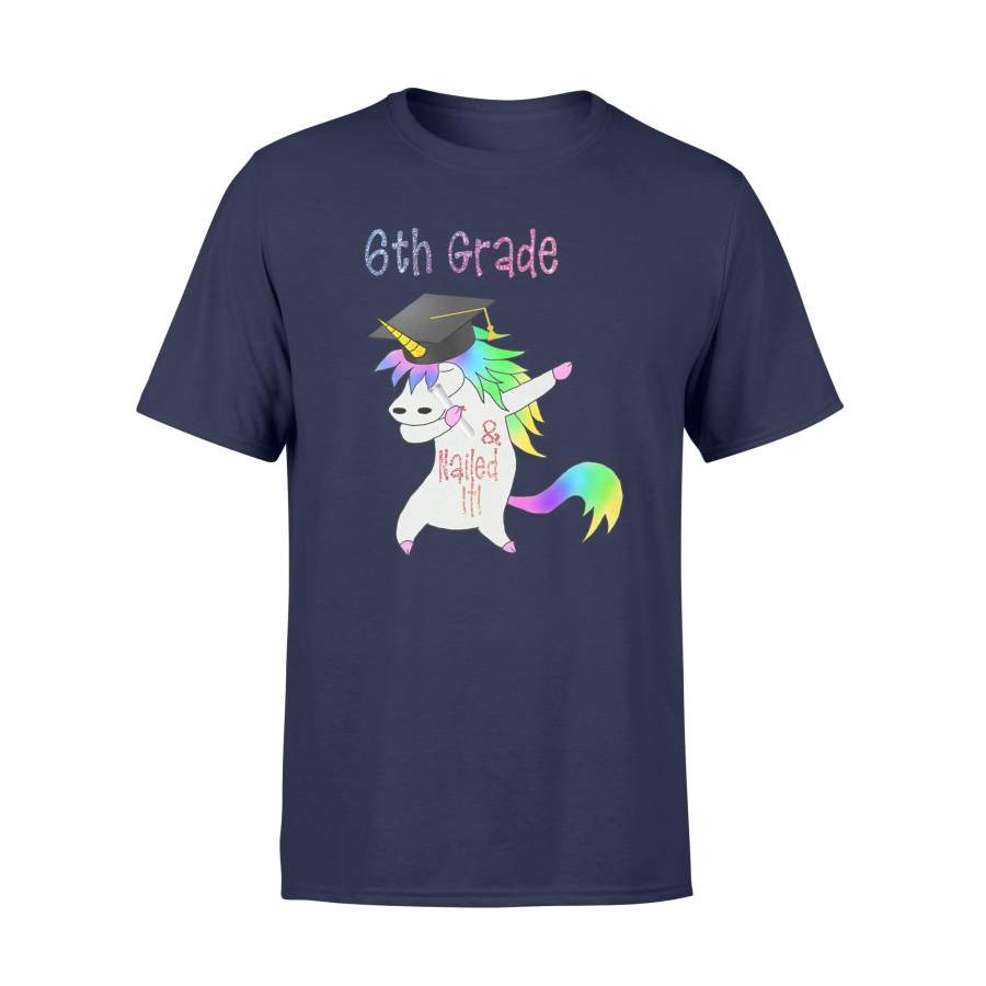 6th Grade Unicorn Dabbing Graduation T Shirt