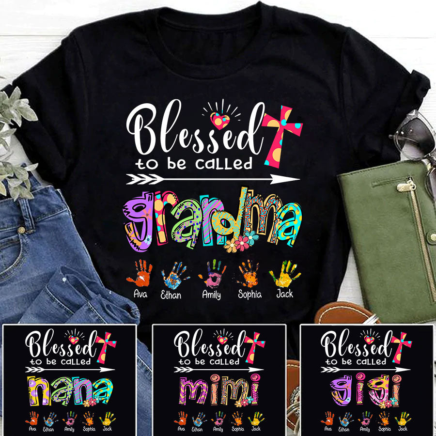 Blessed To Be Called Grandma Colorful T-Shirt