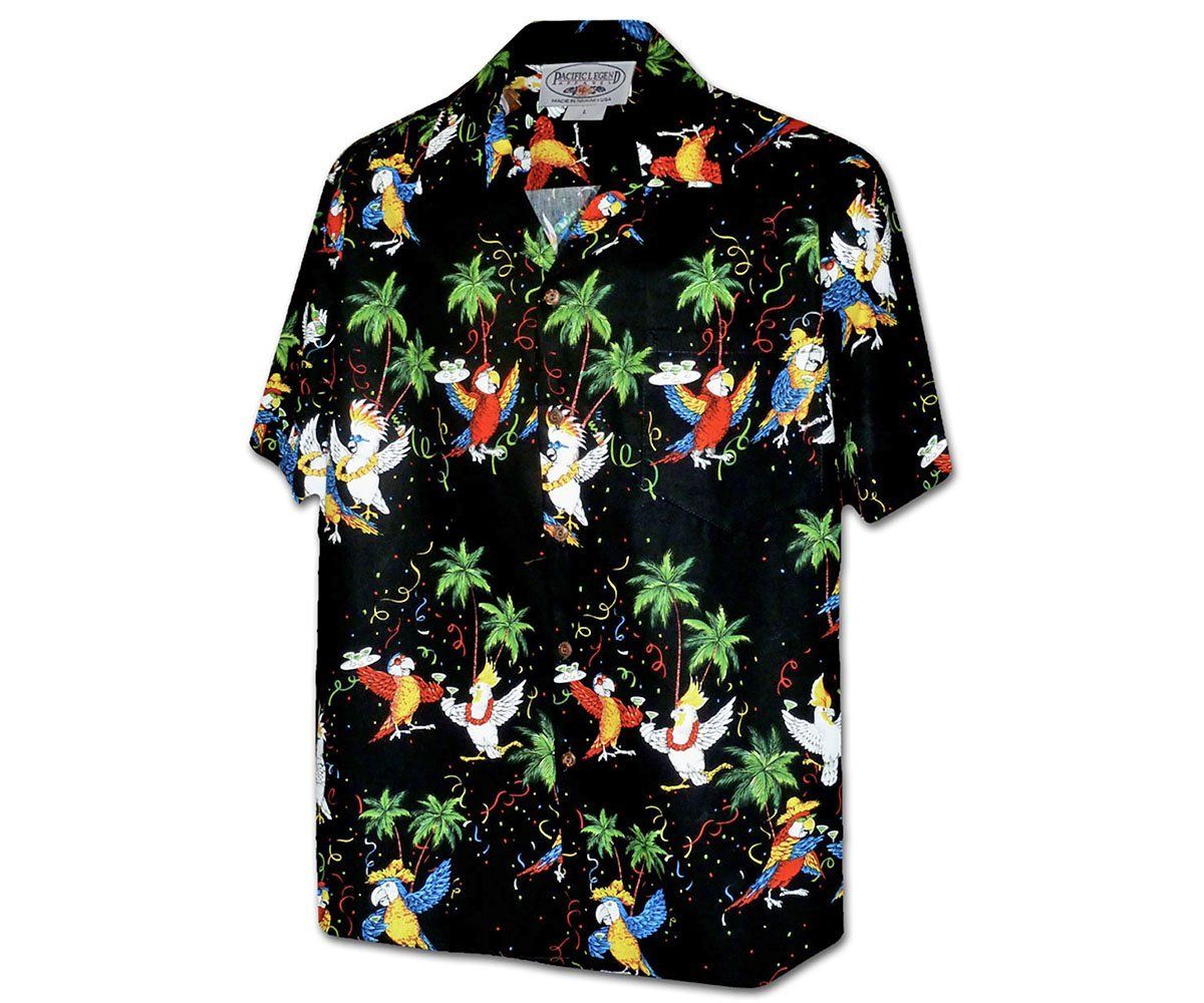 Parrots Like To Party Black Hawaii Shirt Ha22311