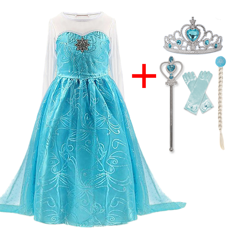 3-10 Years Princess Dress Snow Christmas New Year Robes Costume Kids Dresses for Girls Halloween Party Children Cosplay Dress Up alx