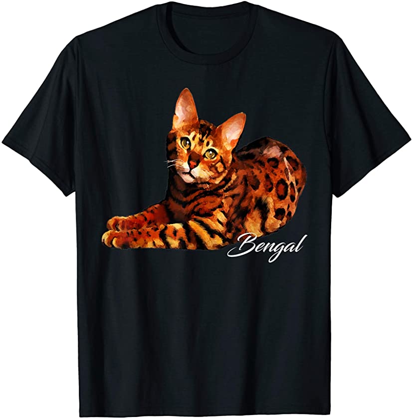 Colorful Bengal Cat Funny Kitties Kitten Lover Gift Idea Tee T-Shirt