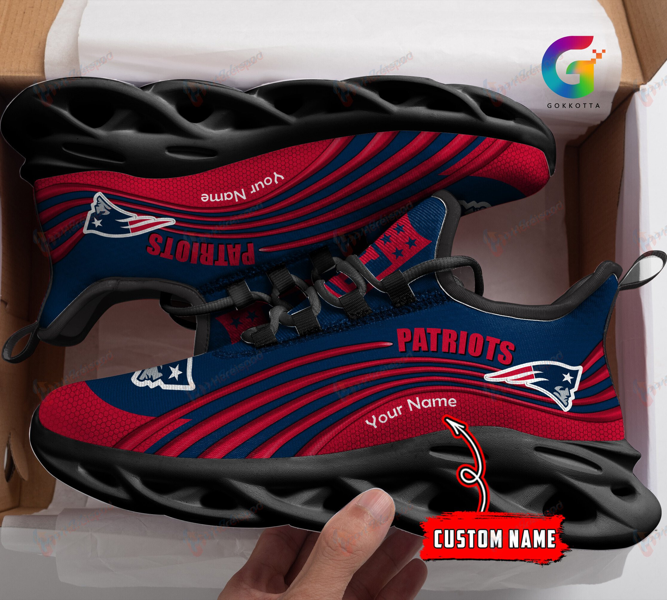 New England Patriots Personalized Yezy Running Sneakers 173